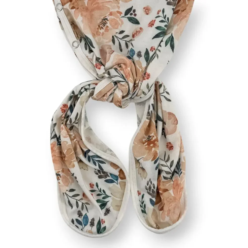 Copper Pearl Autumn Floral Print Knit Swaddle Blanket Knotted Gown Lot Newborn